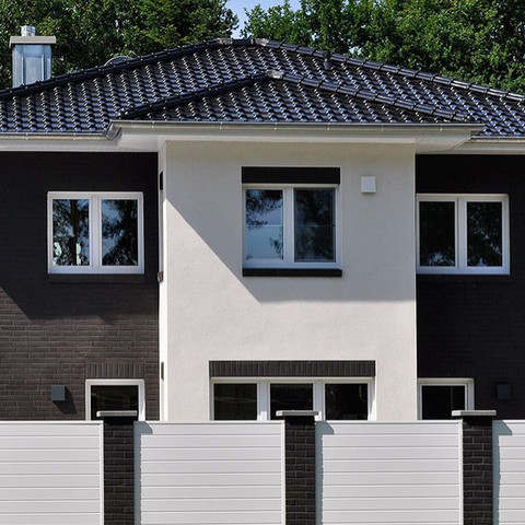 Dom jednorodzinny z elewacją z cegły Aarhus antracytowa
