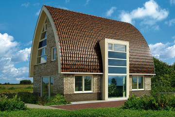 Nowoczesny dom z dachówki Piemont rustykalny